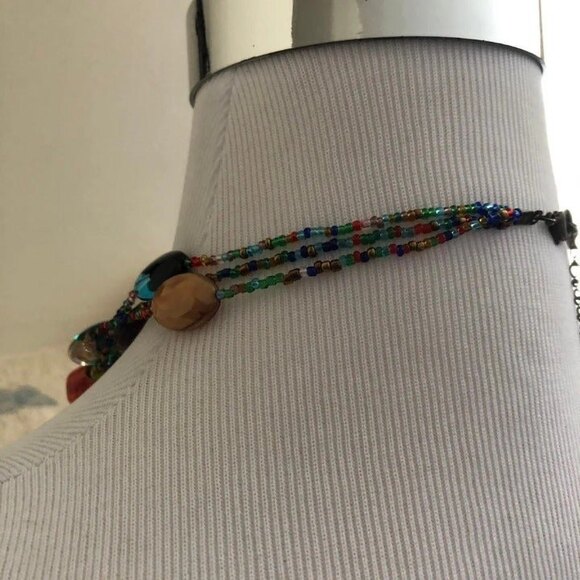 Unique Handmade MultiColor Beaded Layered Necklace - Picture 5 of 9